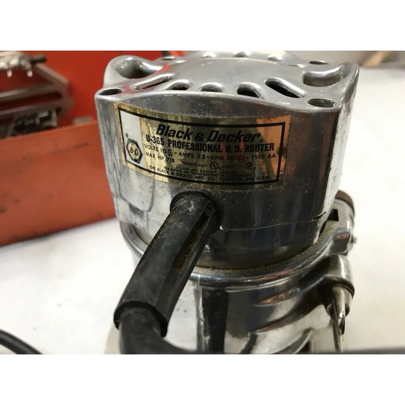 Vintage BLACK & DECKER U-365 H.D. ROUTER, Corded Electric 115V 5.5A 19k RPM. b-x - Picture 3 of 6